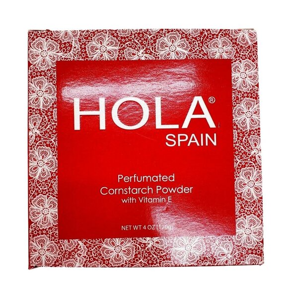 Hola Spain Petal Perfumed Dusting Powder Large 4oz Hard Tub with Dusting Puff - Picture 4 of 15